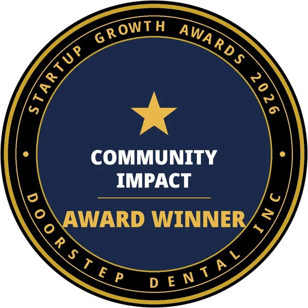 Community Impact Award Winner badge, Startup Growth Awards 2026, awarded to DoorStep Dental Inc